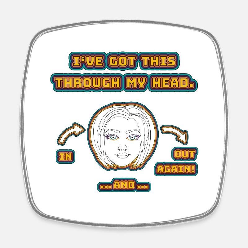 funny non-thinking design / funny sayings - Square fridge magnet - white