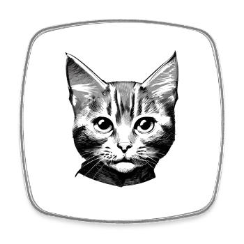 Cat Domestic Cat Pet Cat Cat Hair Kitten - Square fridge magnet - white - Front