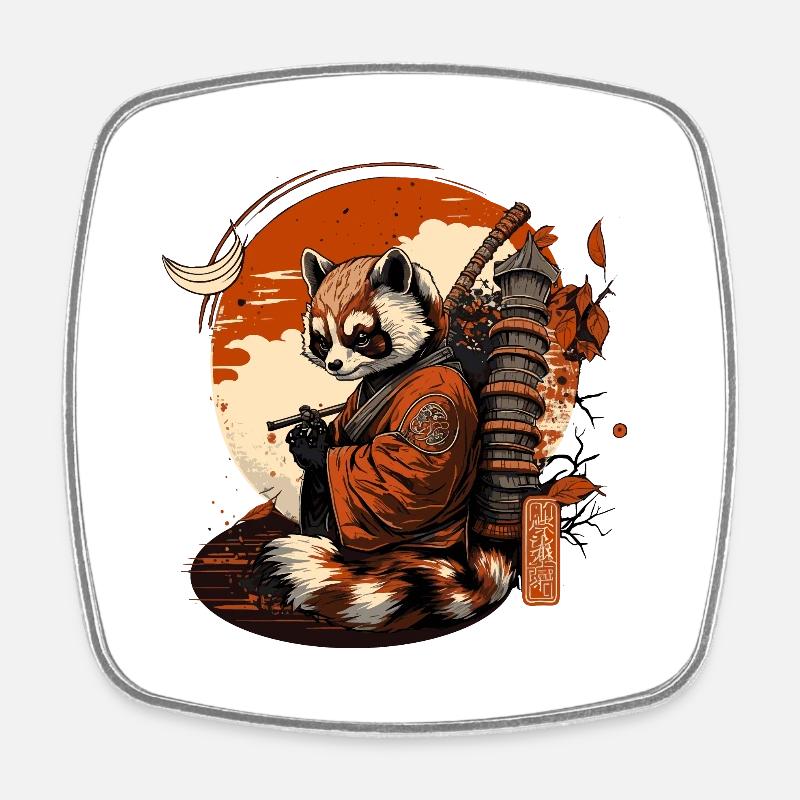 Roter Panda 5 - Viereckiger Kühlschrankmagnet - Weiß
