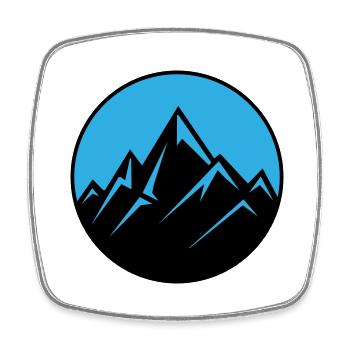 montagnes - Magnet carré - blanc - Devant