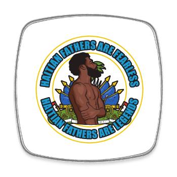 Haiti Haitian Flagge Vater Kind I Geschenk - Viereckiger Kühlschrankmagnet - Weiß - Vorne