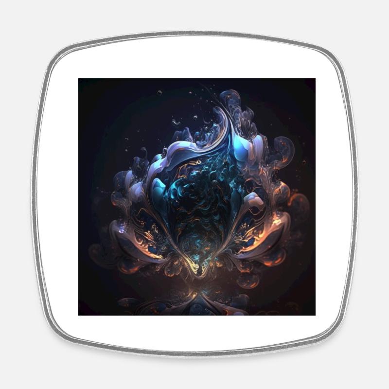 Digital Art Abstract n°5 - Square fridge magnet - white