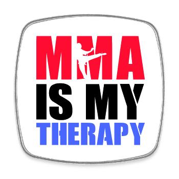 MMA Therapy - Square fridge magnet - white - Front
