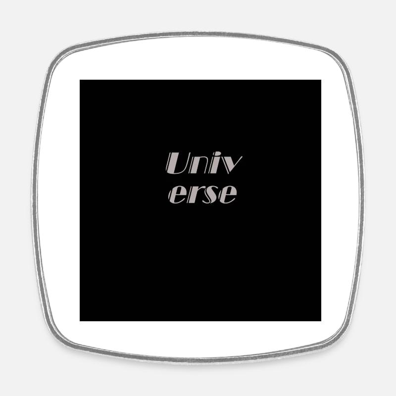 Universe simple font - Square fridge magnet - white