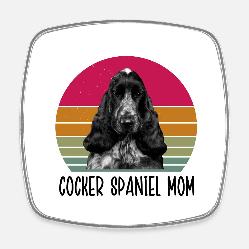 Cocker Spaniel Mom - Square fridge magnet - white