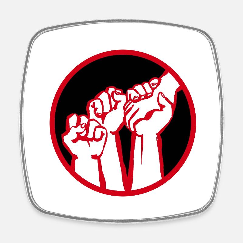 fists2c - Square fridge magnet - white