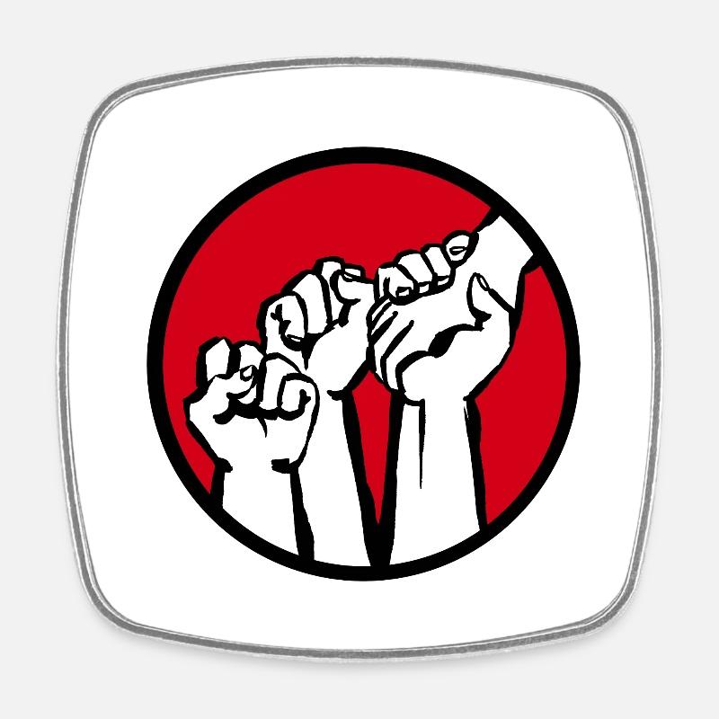fists1c - Square fridge magnet - white