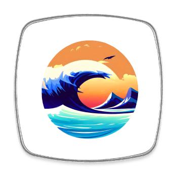 Surfer Planche de surf Surf Surf - Magnet carré - blanc - Devant