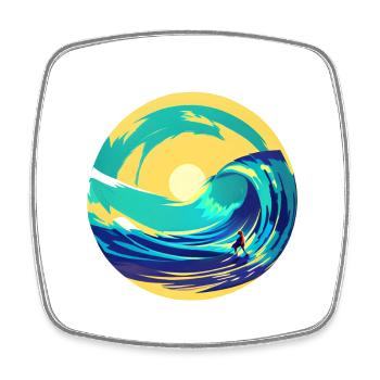 Surfer Planche de surf Surf Surf - Magnet carré - blanc - Devant