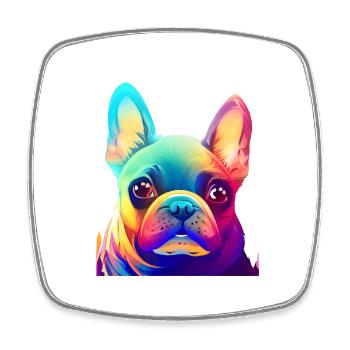 Hunde Hund Französische Bulldogge Hundehalter - Viereckiger Kühlschrankmagnet - Weiß - Vorne