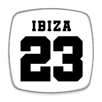 Ibiza 23 - Square fridge magnet - white - Front