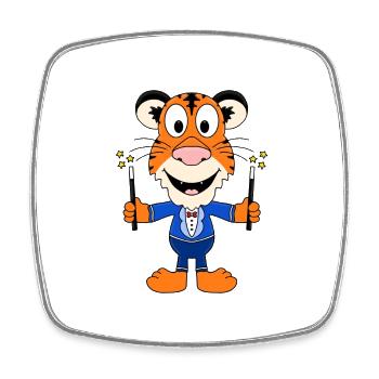 ZAUBERER - TIGER - ZAUBERN - ZAUBEREI - TIER - Viereckiger Kühlschrankmagnet - Weiß - Vorne