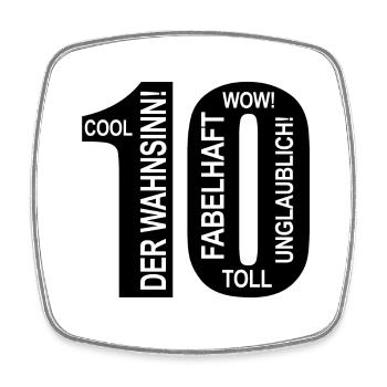 10. Geburtstag Wow Lustiges Motiv Nummer Ziffer 10 - Viereckiger Kühlschrankmagnet - Weiß - Vorne