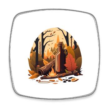 Randonnée bière dans la forêt. Nature et liberté - Magnet carré - blanc - Devant