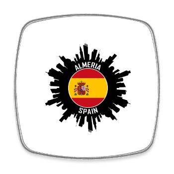 Almeria Skyline Spain Flag Travel Souvenir - Square fridge magnet - white - Front