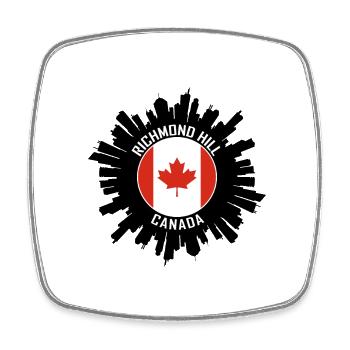 Richmond Hill Skyline Kanada Flagge Reise-Souvenir - Viereckiger Kühlschrankmagnet - Weiß - Vorne
