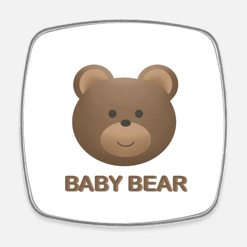 Bébé Ours - Magnet carré - blanc