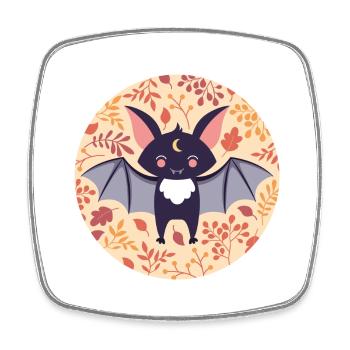 Bat with autumn pattern - Square fridge magnet - white - Front