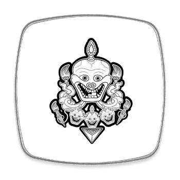skull - Square fridge magnet - white - Front