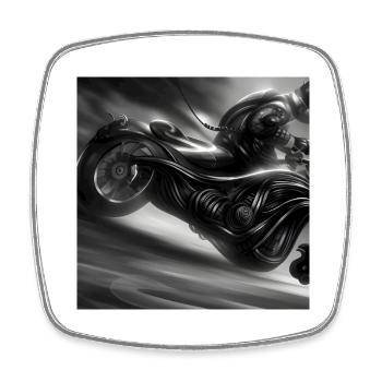 Motorrad - Viereckiger Kühlschrankmagnet - Weiß - Vorne