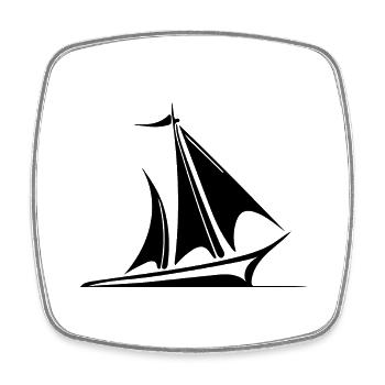 Sailboat with sails for cool captains and skippers - Square fridge magnet - white - Front
