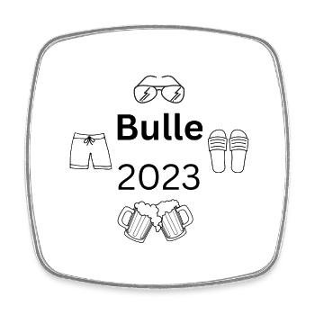 BULLE 2023 - Bulgarien - Goldstrand - Viereckiger Kühlschrankmagnet - Weiß - Vorne