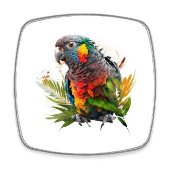 Colorful parrot in splash art design - for everyone - Square fridge magnet - white - Front
