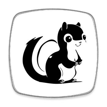 Squirrel - Square fridge magnet - white - Front