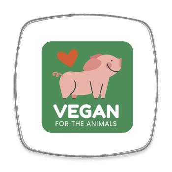 Vegan for animals - Square fridge magnet - white - Front