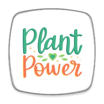 Power of plants - Square fridge magnet - white - Front