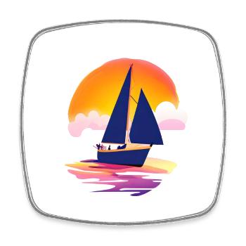 Sailing Sailing Sailing Sailing Sailboat - Square fridge magnet - white - Front