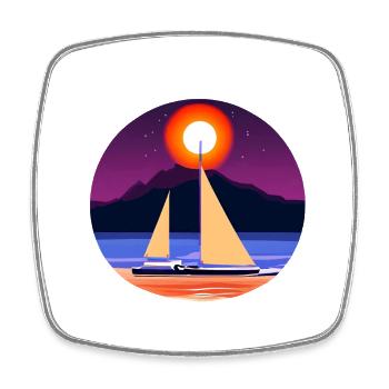 Sailboat Sailing Ship Sailing Sport Sailors - Square fridge magnet - white - Front