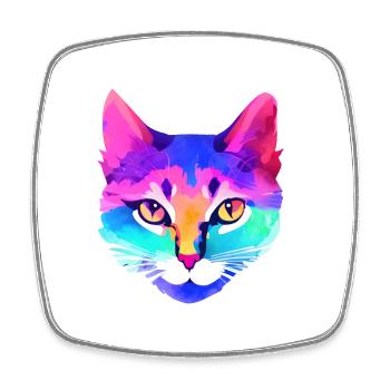Cat Kitten Domestic Cat Pet Cat Owner - Square fridge magnet - white - Front