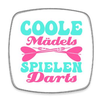 Coole Mädels spielen Darts Dartscheibe Team Dartsp - Viereckiger Kühlschrankmagnet - Weiß - Vorne