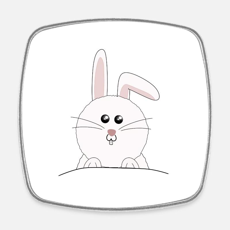 Lapin blanc et doux Pâques - Magnet carré - blanc