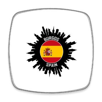 Burgos Skyline Spain Flag Travel Souvenir - Square fridge magnet - white - Front