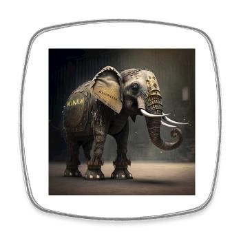 Elefant in Kenia - Viereckiger Kühlschrankmagnet - Weiß - Vorne