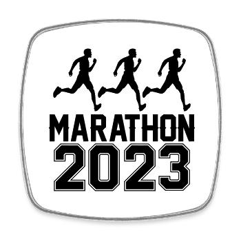 Marathon 2023 - Square fridge magnet - white - Front