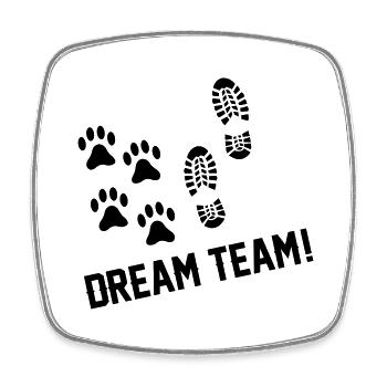 dream team - Viereckiger Kühlschrankmagnet - Weiß - Vorne