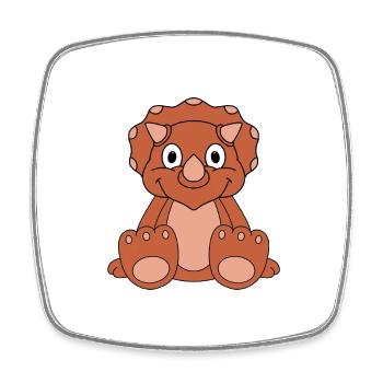 DINO - DINOSAURIER - KIND - BABY - Viereckiger Kühlschrankmagnet - Weiß - Vorne
