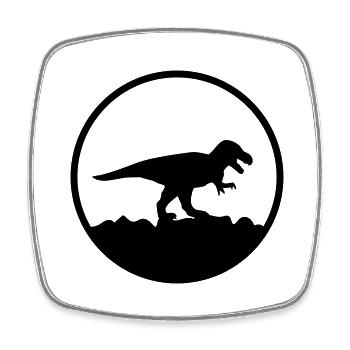 t rex - Viereckiger Kühlschrankmagnet - Weiß - Vorne