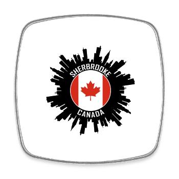 Sherbrooke Skyline Canada Flag Souvenir de voyage - Magnet carré - blanc - Devant