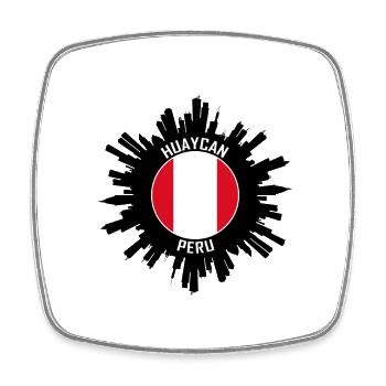Huaycan Skyline Peru Flagge Reise-Souvenir - Viereckiger Kühlschrankmagnet - Weiß - Vorne