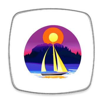 Segler Segelschiff Segelsport Segeln Segelboot - Viereckiger Kühlschrankmagnet - Weiß - Vorne
