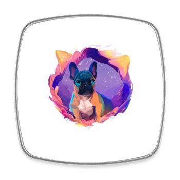 Chien Propriétaire Chien Propriétaire Chien Bulldog Chiens - Magnet carré - blanc - Devant