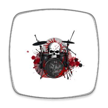 Drums crazy - Viereckiger Kühlschrankmagnet - Weiß - Vorne