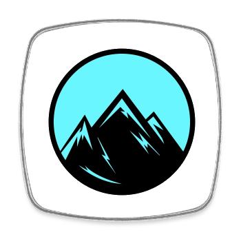 mountains - Viereckiger Kühlschrankmagnet - Weiß - Vorne