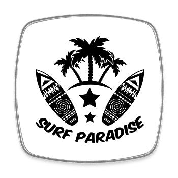 surf paradise - Viereckiger Kühlschrankmagnet - Weiß - Vorne