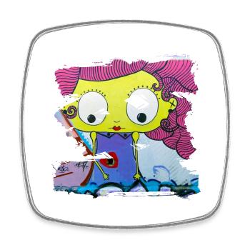 Graffiti style Splash hip hop colors painter color - Square fridge magnet - white - Front