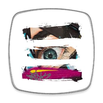 Graffiti style Splash hip hop colors painter color - Square fridge magnet - white - Front